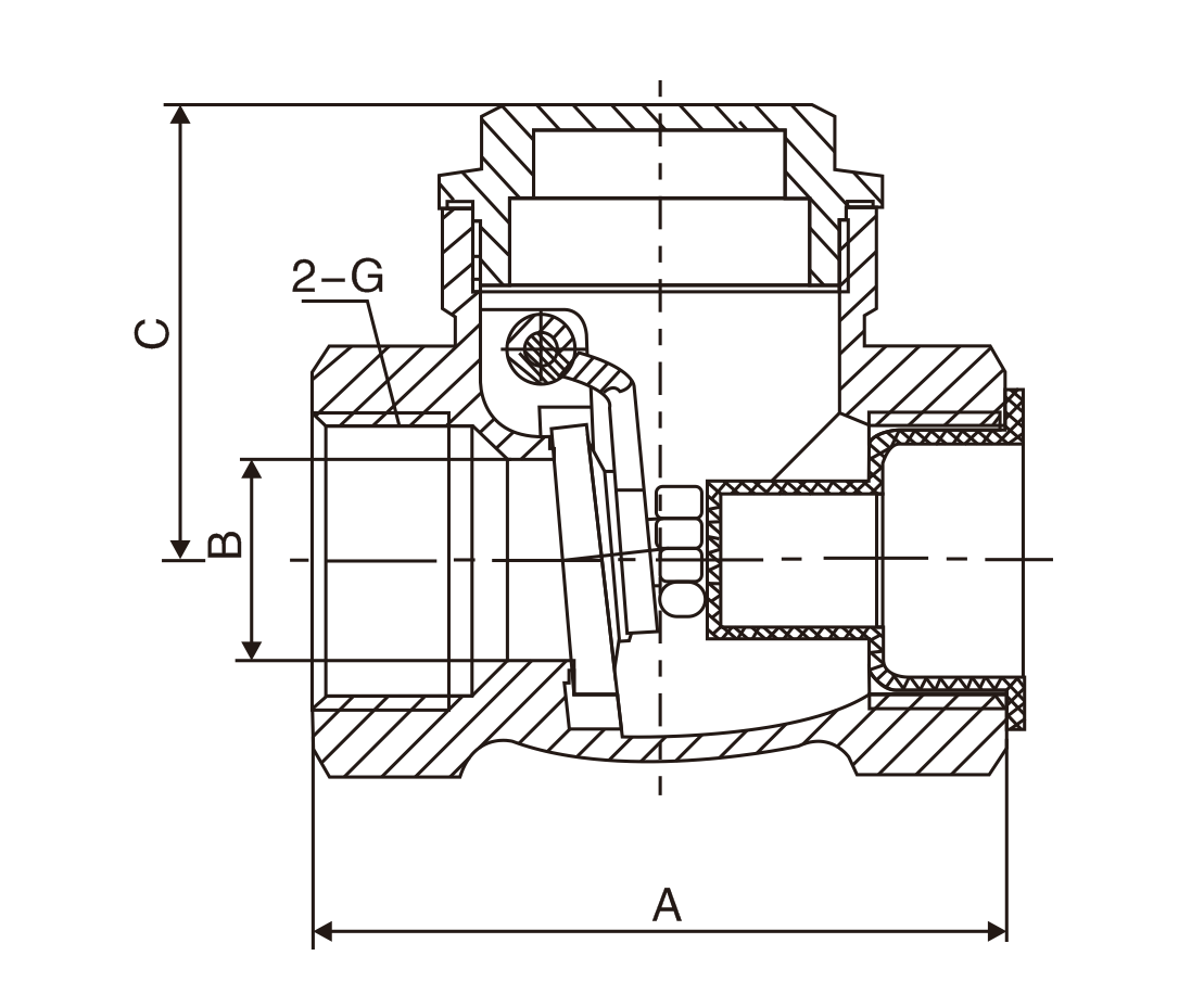 黃銅卧(wò)式止回(huí)閥(圖1)