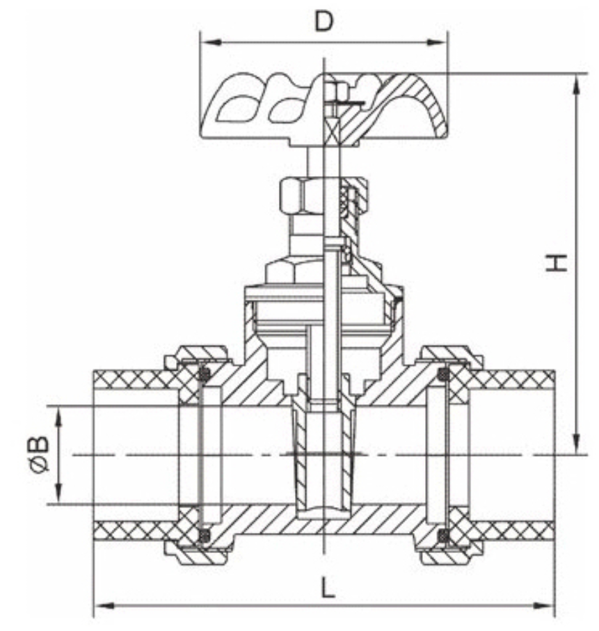 PPR黃銅(tóng)閘閥(圖1)